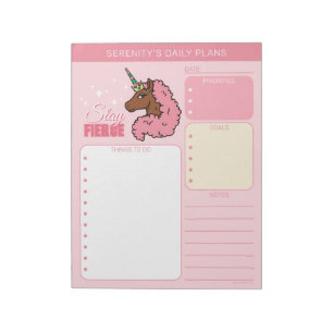 Bloc-note Licorne Afro Rose Clair