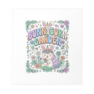 Bloc-note Licorne Bunnycorn Jardin Kawaii Typographie Design
