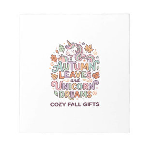 Bloc-note Licorne Feuilles d'automne et rêves de licorne Typ
