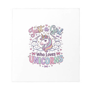 Bloc-note Licorne Juste une Fille Qui Aime Licornes Fond Bla