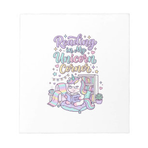 Bloc-note Licorne lisant dans mon coin licorne T-shirt paste