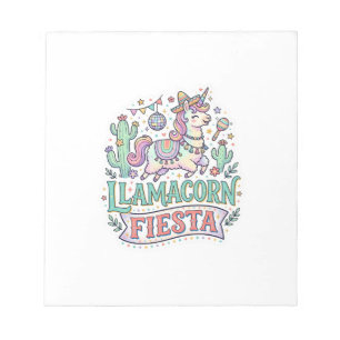 Bloc-note Licorne Llamacorn Fiesta Premium Vector POD Artwor