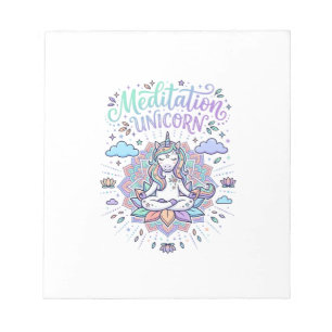 Bloc-note Licorne Méditation Licorne Fond Blanc Vecteur