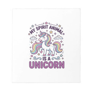 Bloc-note Licorne Mon Animal Spirituel Est une Licorne Typog