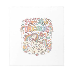 Bloc-note Licorne Paix Amour Licornes Conception de vecteur