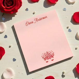 Bloc-note Licorne rouge de la Saint-Valentin Enfants Jour de
