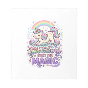 Bloc-note Licorne s'étirant dans ma typographie audacieuse m