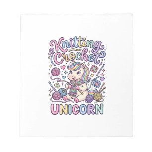 Bloc-note Licorne Tricot Crochet Licorne Charmant Fond Blanc