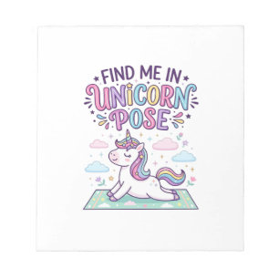 Bloc-note Licorne Trouvez-moi en Licorne Pose Impression Prê