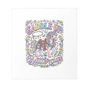 Bloc-note Licou de licorne papillon coloré fond blanc