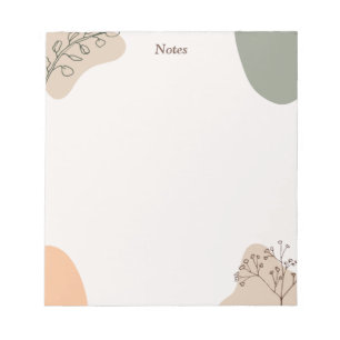 Bloc-note Ligne botanique Abstraite moderne Boho Art Pastel