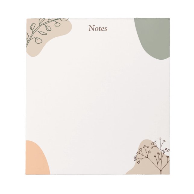 Bloc-note Ligne botanique Abstraite moderne Boho Art Pastel  (Devant)
