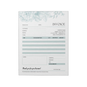 Bloc-note Lignes de fleurs vertes Art Petites entreprises Fo