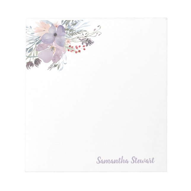 Bloc-note Lilac Blooms Floral Personnalisé Papier à lettres  (Devant)