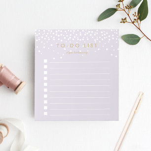 Bloc-note Lilac Confetti Dots Personalized To-Do List