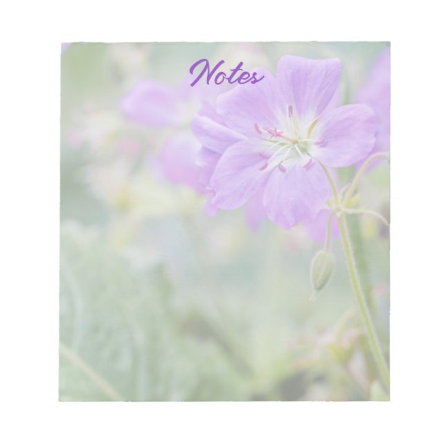 Bloc-note Lilac Fleur sauvage Photo Geranium Fleur botanique (Devant)