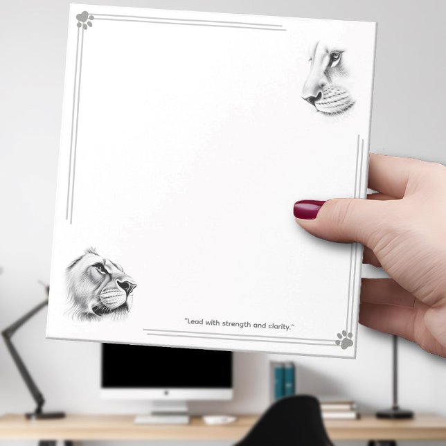 Bloc-note Lion Lionne Dirige avec Force et Clarité (Créateur téléchargé)