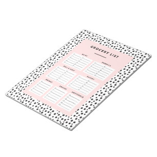 Bloc-note Liste dalmatienne d'épicerie de l'impression  