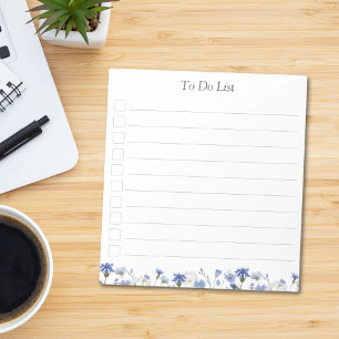 Bloc-note Liste de choses à faire aux fleurs sauvages aquare