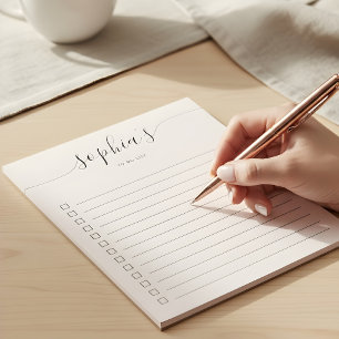 Bloc-note Liste de choses à faire écriture rose blush