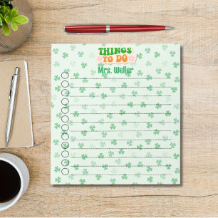Bloc-note Liste de choses à faire pour la Saint-Patrick