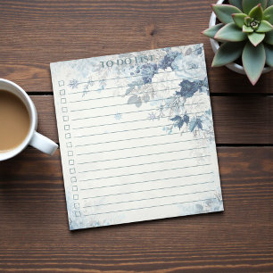 Bloc-note Liste de choses à faire Rose Bleu Aquarelle Joli F