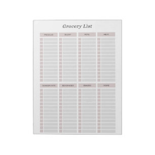 Bloc-note Liste de courses élégante Minimaliste Checklist