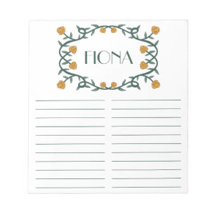 Bloc-note Liste de courses personnalisée Couronne de rose