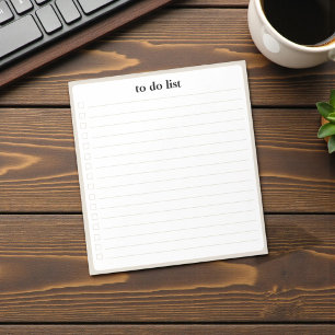 Bloc-note Liste de tâches Bisque Organiseur minimaliste pour