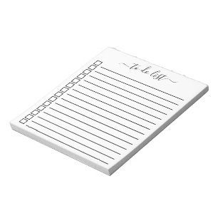Bloc-note Liste de tâches de calligraphie moderne avec cases