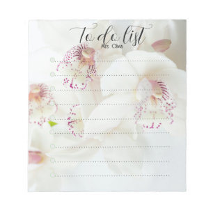 Bloc-note Liste de tâches de vacances esthétique florale bla
