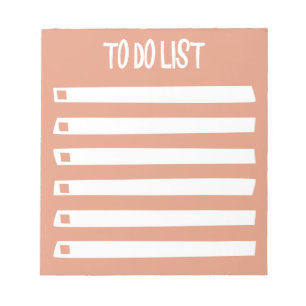 Bloc-note Liste de tâches minimaliste rose orange blanc simp
