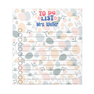 Bloc-note Liste de tâches personnalisées OEufs de Pâques du 