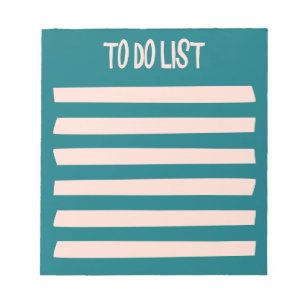 Bloc-note Liste de tâches simple rose bleu
