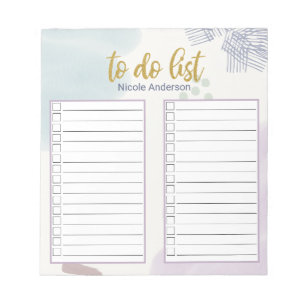 Bloc-note Liste De Trucs De Brosse Abstraits Pastel À Faire