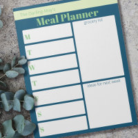 Liste d'épicerie personnalisée Blue Green Real Pla