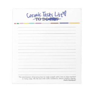 Bloc-note Liste des activités de Montessori