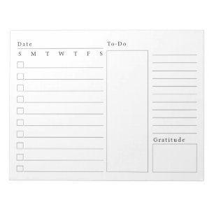 Bloc-note Liste des tâches et notes du planificateur quotidi