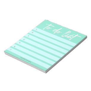 Bloc-note Liste des tâches Turquoise Pastels