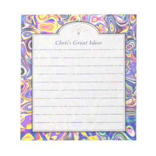 Bloc-note Liste d'idées personnalisées d'art Abstrait multic