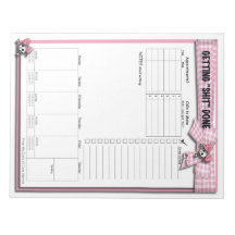 Liste hebdomadaire à faire - Rubans et crânes rose