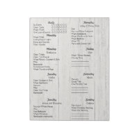 Liste hebdomadaire des corvées adultes