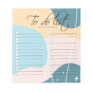 Bloc-note Liste Minimaliste Moderne De Pastel Abstrait À Fai