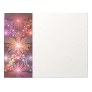 Bloc-note Lit De Fleurs Coloré Brillant Art Fractal Abstrait