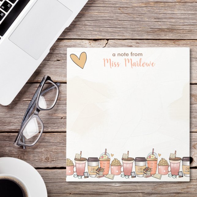 Bloc-note Livre cadeau de l'enseignant et café Lover latte (Teacher Gift Book & Coffee Latte Lover Personalized Notepad)