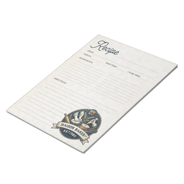 Bloc-note Livre de recettes de cuisine de boulangerie pâtiss (Incliné)