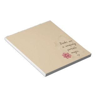 Bloc-note Livres Crème Fleur Rouge Magique