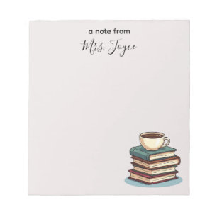 Bloc-note Livres et café sur mesure Appréciation de l'enseig