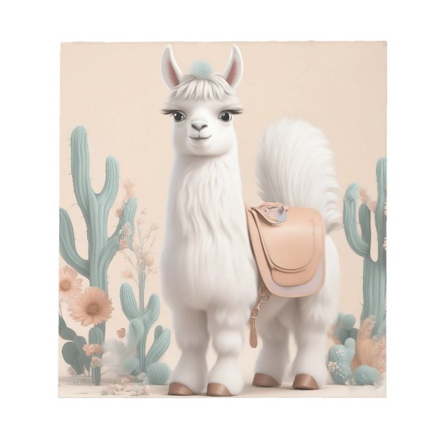 Bloc-note Llama à selle dans le désert (Devant)