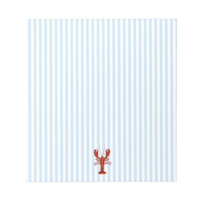 Bloc-note Lobster Painting Nautical Blue Stripe Preppy (Devant)